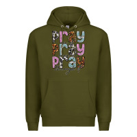 Army Green pray on it pray over it pray through it Premium Hoodie - NancyCooperArtShop
