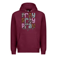 Burgundy pray on it pray over it pray through it Premium Hoodie - NancyCooperArtShop
