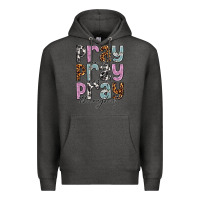 Charcoal Heather pray on it pray over it pray through it Premium Hoodie - NancyCooperArtShop