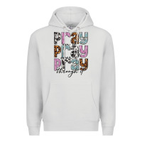 Dove Grey pray on it pray over it pray through it Premium Hoodie - NancyCooperArtShop