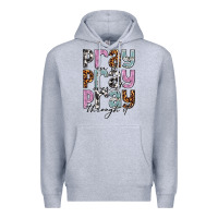Heather Grey pray on it pray over it pray through it Premium Hoodie - NancyCooperArtShop