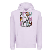Lilac pray on it pray over it pray through it Premium Hoodie - NancyCooperArtShop