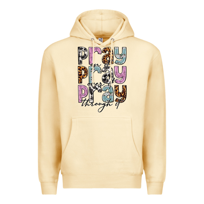 Pray On It Pray Over It Pray Through It Premium Hoodie by NancyCooperArtShop | Teevron