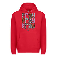 Red pray on it pray over it pray through it Premium Hoodie - NancyCooperArtShop