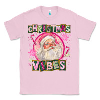 Bubblegum Pink Pink Christmas Vibes Santa Classic Tee - FaDigitalArtStudio