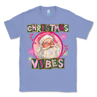 Colony Blue Pink Christmas Vibes Santa Classic Tee - FaDigitalArtStudio