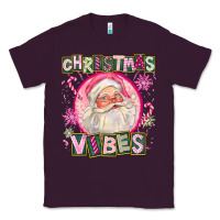 Plum Pink Christmas Vibes Santa Classic Tee - FaDigitalArtStudio