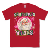 Red Pink Christmas Vibes Santa Classic Tee - FaDigitalArtStudio