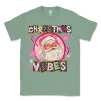 Sage Pink Christmas Vibes Santa Classic Tee - FaDigitalArtStudio