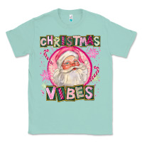 Pink Christmas Vibes Santa Classic Tee | Teevron