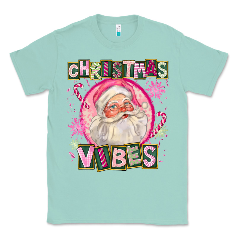 Pink Christmas Vibes Santa Classic Tee by FaDigitalArtStudio | Teevron