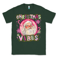 Sports Green Pink Christmas Vibes Santa Classic Tee - FaDigitalArtStudio