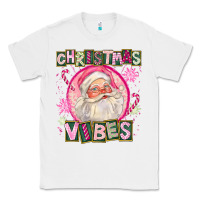 White Pink Christmas Vibes Santa Classic Tee - FaDigitalArtStudio