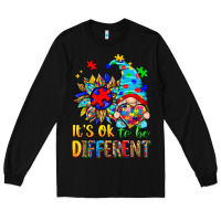 Black it's ok to be different autism gnome Long Sleeve Tee - Zillion Design Studio