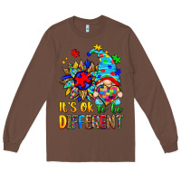 Chestnut it's ok to be different autism gnome Long Sleeve Tee - Zillion Design Studio