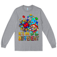 Heather Grey it's ok to be different autism gnome Long Sleeve Tee - Zillion Design Studio