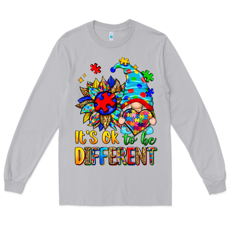 It's Ok To Be Different Autism Gnome Long Sleeve Tee by Zillion Design Studio | Teevron