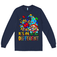 Navy it's ok to be different autism gnome Long Sleeve Tee - Zillion Design Studio