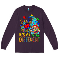 Plum it's ok to be different autism gnome Long Sleeve Tee - Zillion Design Studio