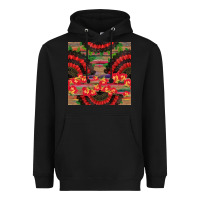 Black spanish hand fan seamless pattern Heavyweight Hoodie - BundleAndBundleShop