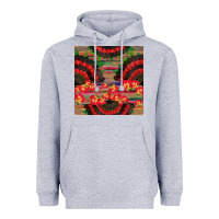 Heather Grey spanish hand fan seamless pattern Heavyweight Hoodie - BundleAndBundleShop