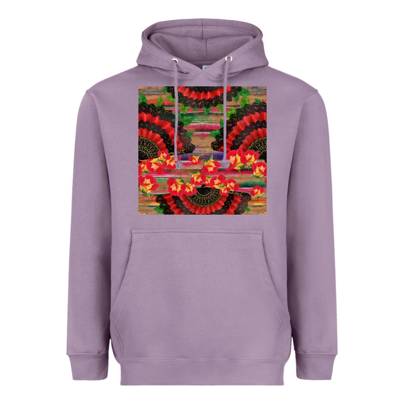 Spanish Hand Fan Seamless Pattern Heavyweight Hoodie by BundleAndBundleShop | Teevron