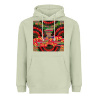 Matcha spanish hand fan seamless pattern Heavyweight Hoodie - BundleAndBundleShop