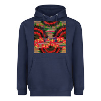 Navy spanish hand fan seamless pattern Heavyweight Hoodie - BundleAndBundleShop