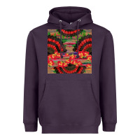 Plum spanish hand fan seamless pattern Heavyweight Hoodie - BundleAndBundleShop