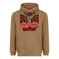 Toasted Coconut spanish hand fan seamless pattern Heavyweight Hoodie - BundleAndBundleShop