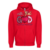 Red with god all things are possible Zipper Hoodie - OliviaCreatesArt