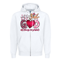 White with god all things are possible Zipper Hoodie - OliviaCreatesArt