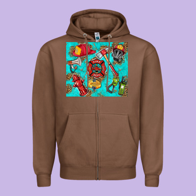 Firefighter Elementary Zipper Hoodie Designed By Hra Design Shop