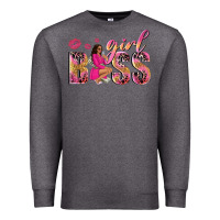 Charcoal Heather girl boss afro black woman Premium Sweatshirt - NancyCooperArtShop