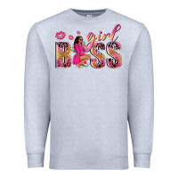 Heather Grey girl boss afro black woman Premium Sweatshirt - NancyCooperArtShop