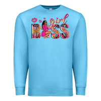 Ocean Blue girl boss afro black woman Premium Sweatshirt - NancyCooperArtShop