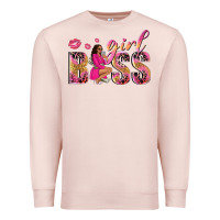 Pale Pink girl boss afro black woman Premium Sweatshirt - NancyCooperArtShop