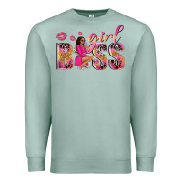 Seafoam girl boss afro black woman Premium Sweatshirt - NancyCooperArtShop