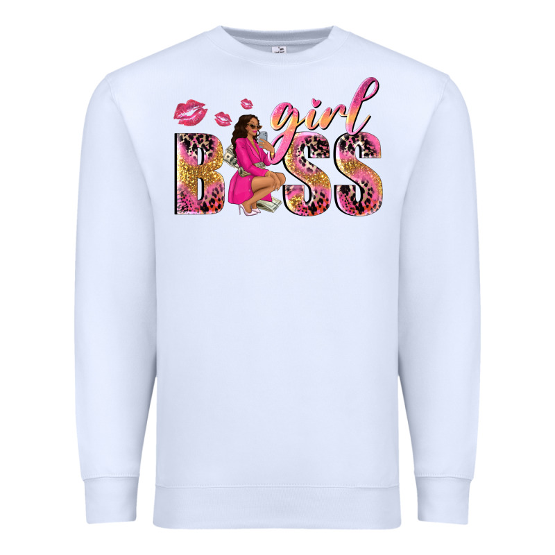 Girl Boss Afro Black Woman Premium Sweatshirt by NancyCooperArtShop | Teevron