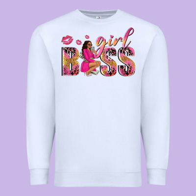 Girl Boss Afro Black Woman Premium Sweatshirt Designed By Nancycooperartshop