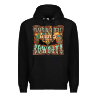 Black raising hell with the hippies and the cowboys Premium Hoodie - NancyCooperArtShop