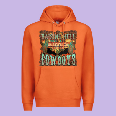 Raising Hell With The Hippies And The Cowboys Premium Hoodie Designed By Nancycooperartshop