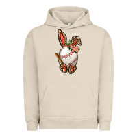 Pigment French Oak Baseball Easter Bunny Urban Hoodie - BundleAndBundleShop