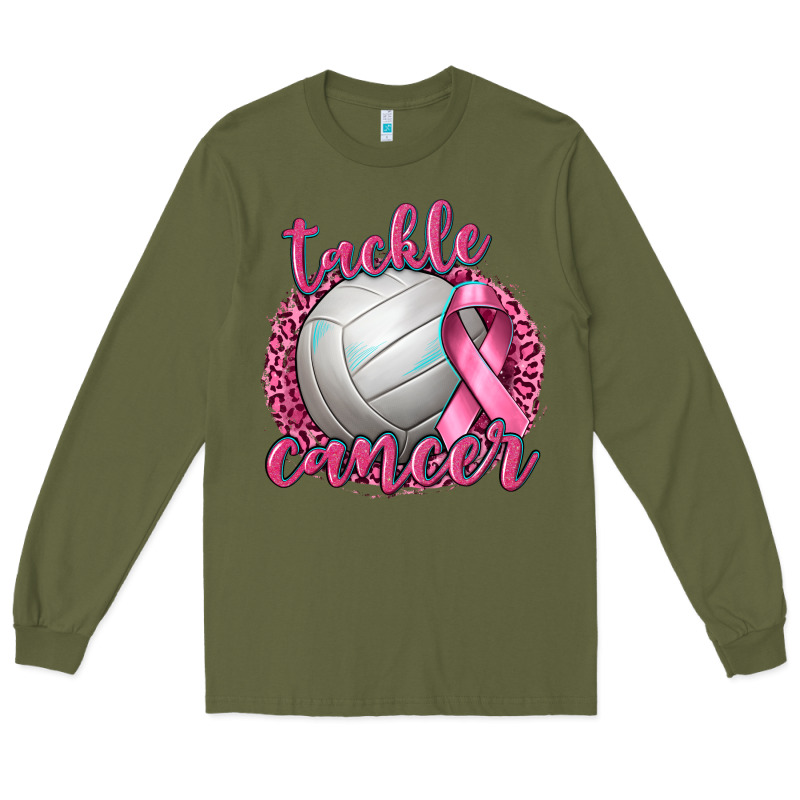 Tackle Cancer Volleyball Long Sleeve Tee by texasbilliewilder | Teevron