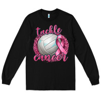 Black Tackle Cancer Volleyball Long Sleeve Tee - texasbilliewilder