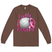 Chestnut Tackle Cancer Volleyball Long Sleeve Tee - texasbilliewilder