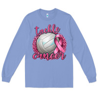 Colony Blue Tackle Cancer Volleyball Long Sleeve Tee - texasbilliewilder