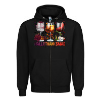 Black hallothanksmas halloween thanksgiving  christmas wine Zipper Hoodie - FaDigitalArtStudio