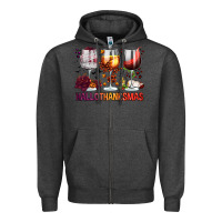Charcoal Heather hallothanksmas halloween thanksgiving  christmas wine Zipper Hoodie - FaDigitalArtStudio
