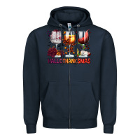 Navy hallothanksmas halloween thanksgiving  christmas wine Zipper Hoodie - FaDigitalArtStudio